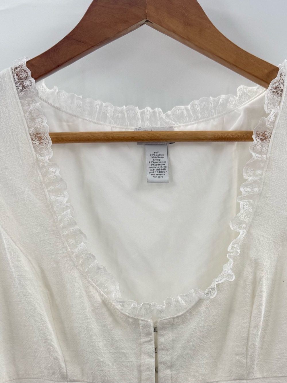 West of Melrose White Lace Ruffle Milkmaid Bridgerton Cottagecore Corset Top M - Picture 3 of 8